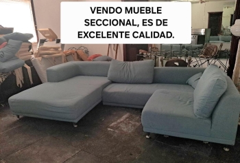 Mueble tipo l color azul claro