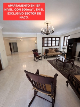 Apartamento en el exclusivo sector de naco con 300mts primer piso.