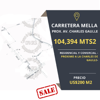 Solar-terreno-venta-carretera mella y avenida charles de gaulle.
