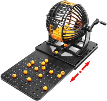 Juego de bingo familiar con tómbola manual bolas y cartones