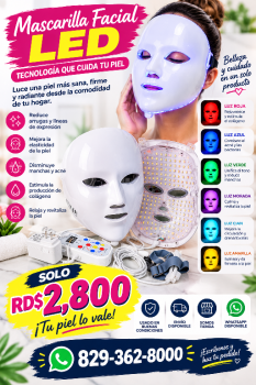 Mascarilla facial led  fototerapia para cuidado de la piel