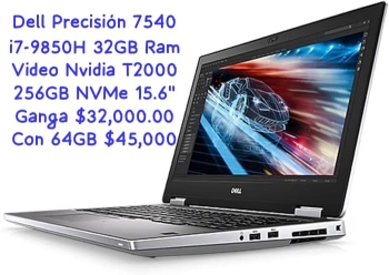 Laptop dell precisión 7540 workstation i7 64gb 32000