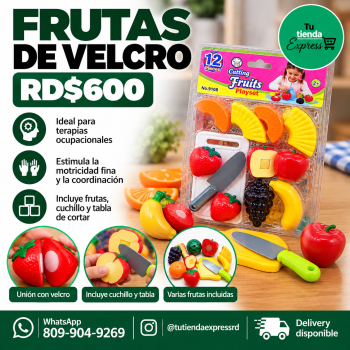 Juego educativo de frutas para cortar con velcro – 12 piezas