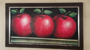 Cuadro bodegÓn de tres manzanas en santo domingo dn