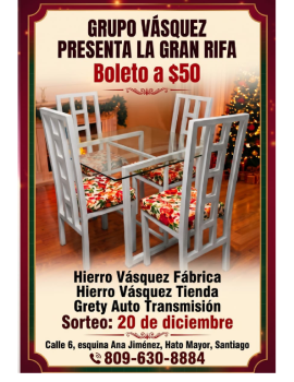 50 por un comedor grande rifa