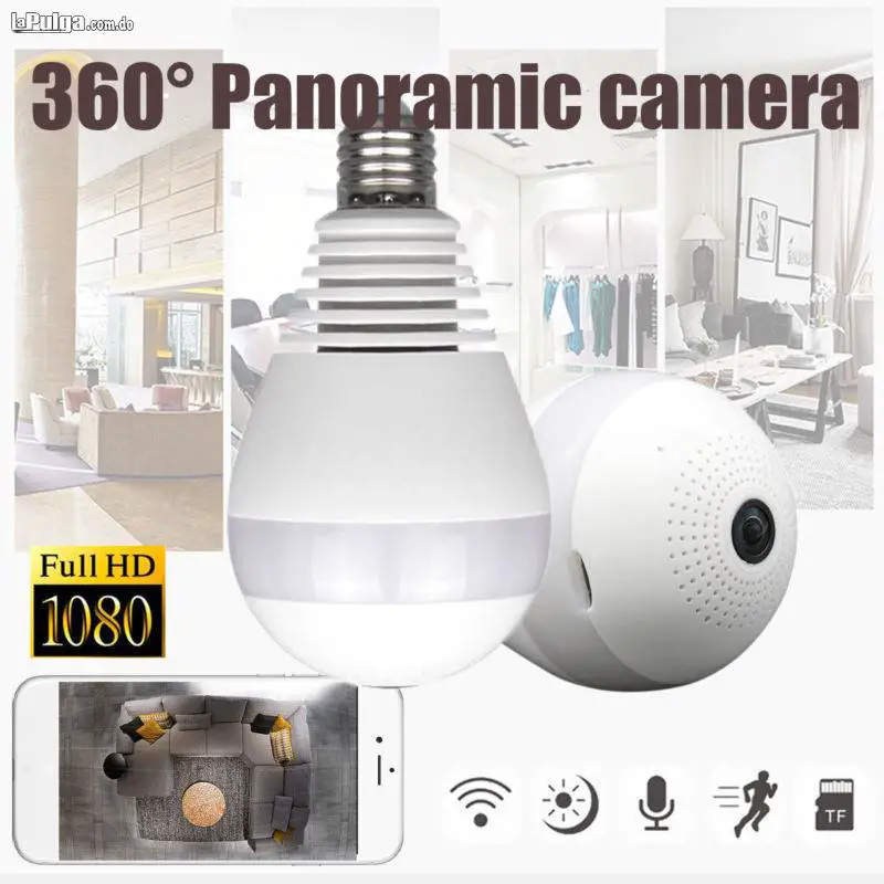 Camara Wifi Bombillo Panoramica 360 Hd 1080p Micrófono Cámara Foto 6565385-7.jpg