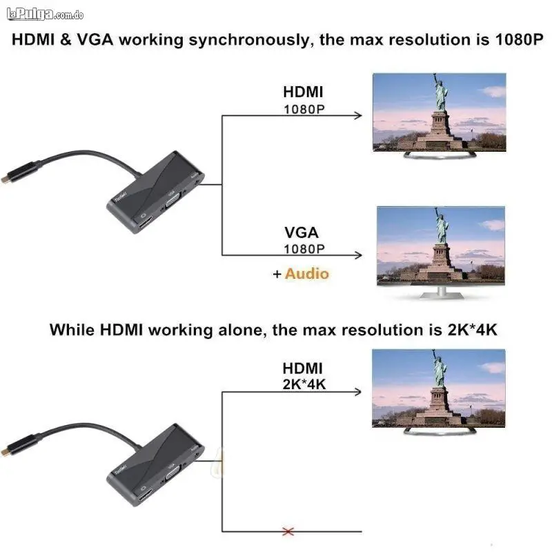 Usb Tipo C A Hdmi 4k Vga / Usb 3.1 Adaptador Foto 6565810-6.jpg