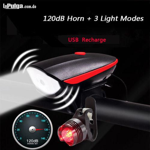 Luz / Foco Led Para Bicicleta Delantera Y Trasera / Timbre Foto 6567163-10.jpg