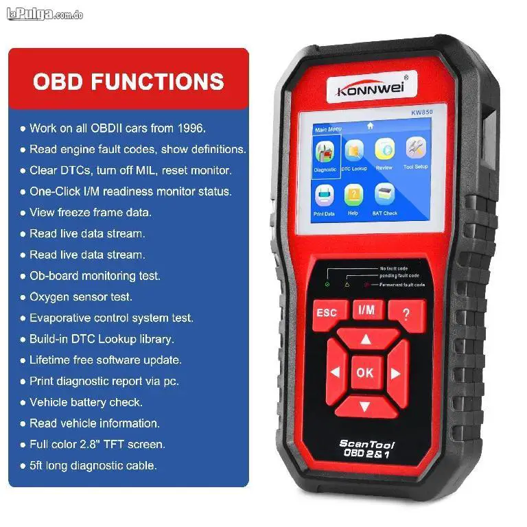 Escaner Avanzado Obdii / Eobd / Obd2 Para Vehículos Kw850 Foto 6567256-1.jpg