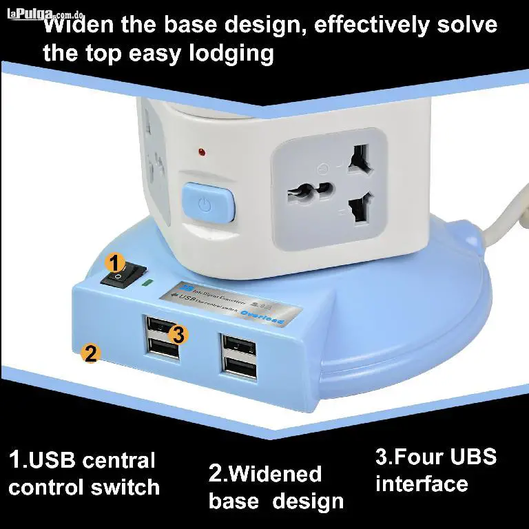 Regleta Vertical Multitomas Multienchufe Enchufe Extension Foto 6683981-7.jpg