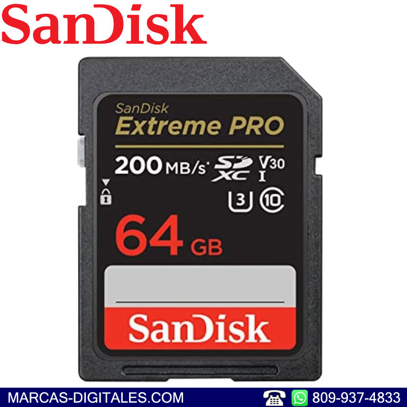 Memoria SDXC Sandisk Extreme Pro 64GB Clase 10 U3 Video 4K Compatible Foto 6758813-2.jpg