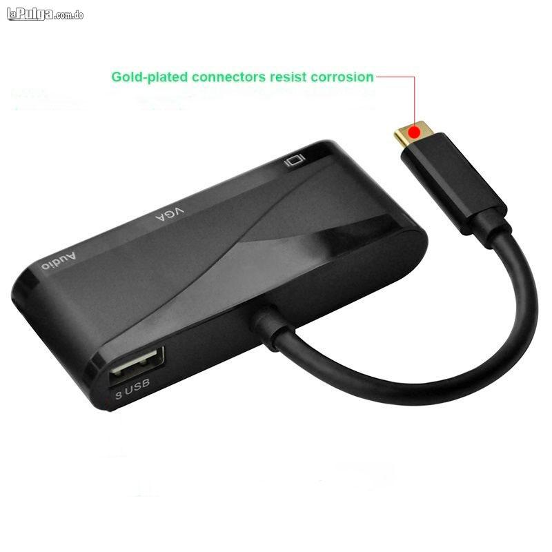 Cable USB 3.1 tipo C a HDMI 3 puntas para celulares