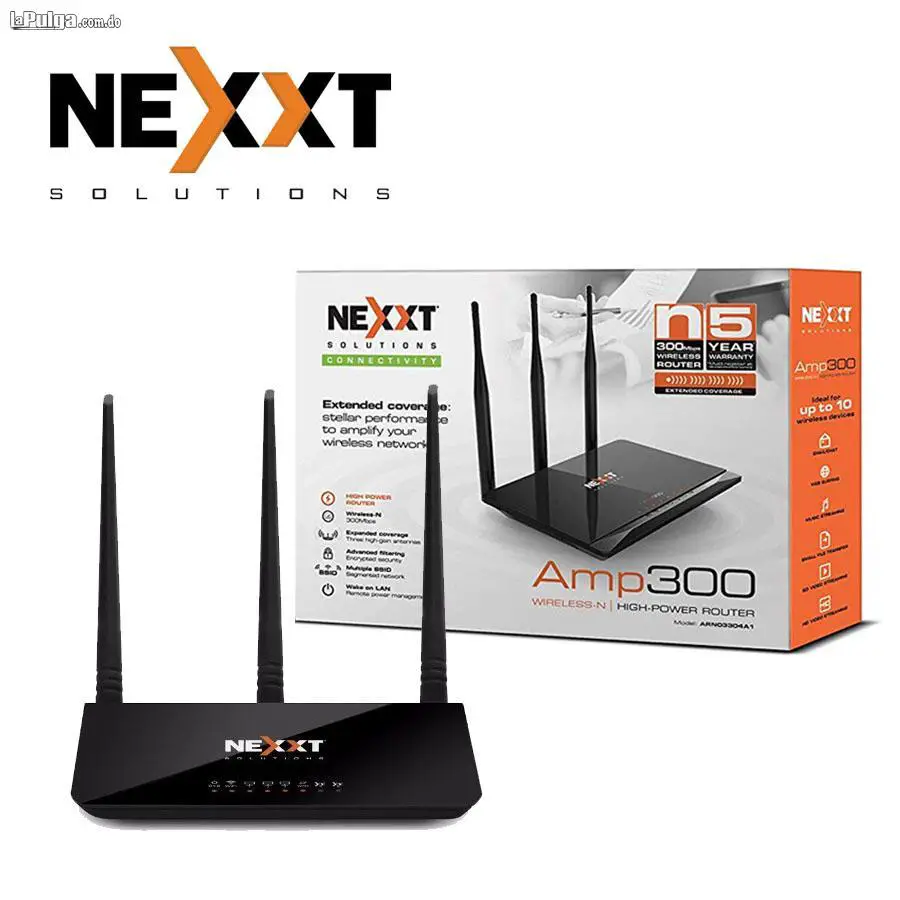 Router 3 Antenas Wireless Nexxt Amp300 High Power Mayor Alcance
