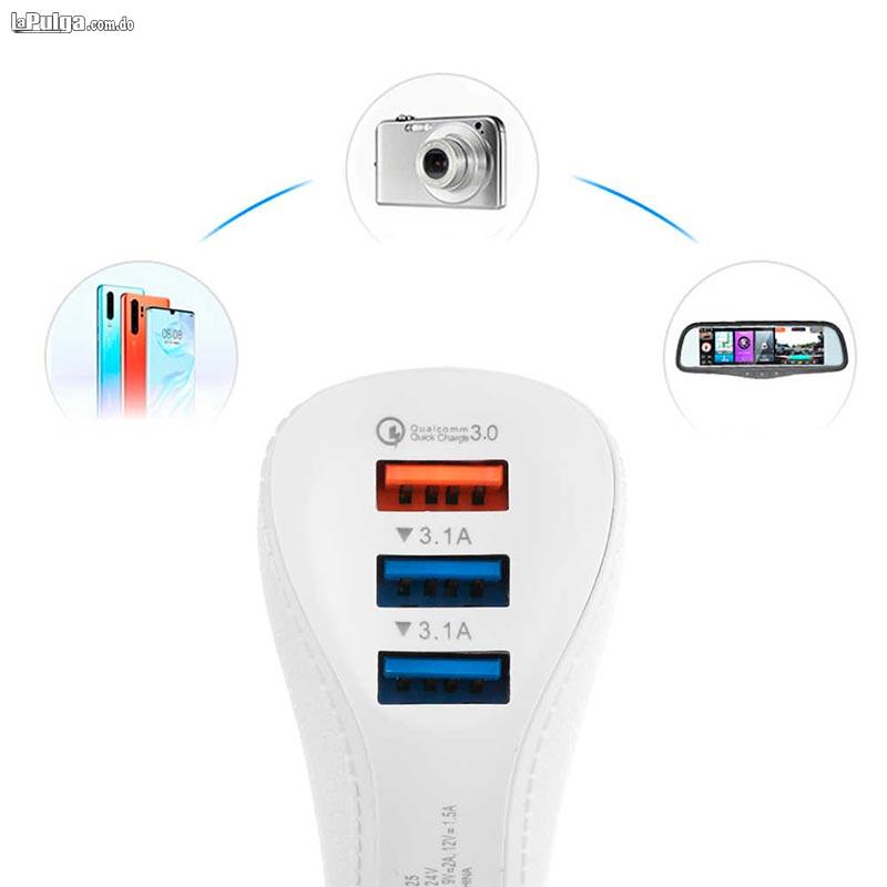 Cargador para Carro con 3 Puertos USB Carga Rápida 3.1A Quick Charge Foto 6814923-3.jpg