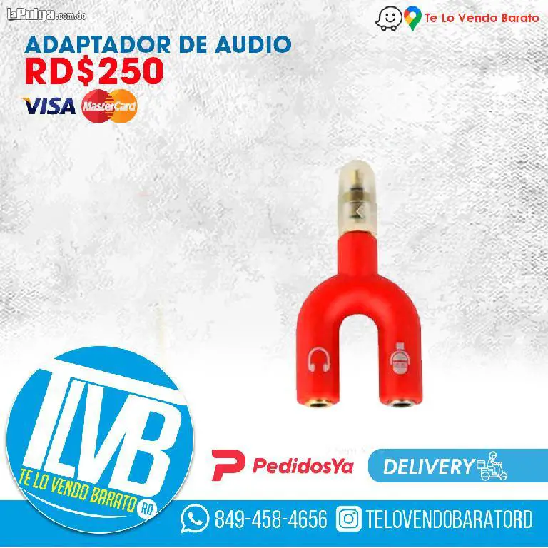 Adaptador de microfono y audio para audifonos ps4 xbox Foto 6911294-1.jpg