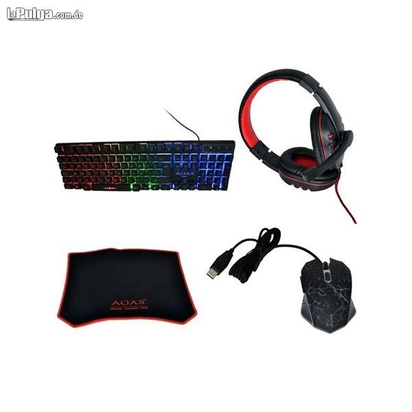 Kit de Gamer Juego Combo Teclado  Mouse  Audifonos  Mouse pad Foto 6922870-2.jpg