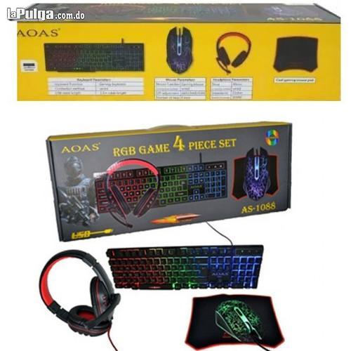 Kit de Gamer Juego Combo Teclado  Mouse  Audifonos  Mouse pad Foto 6922870-4.jpg