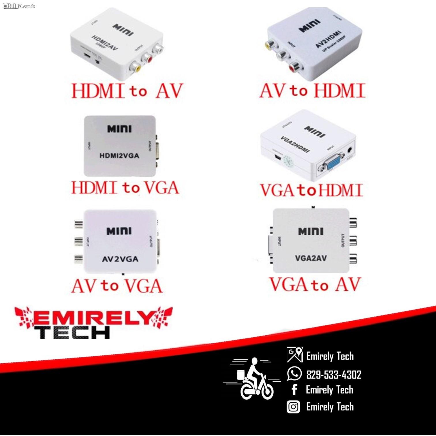 convertidor adaptador hdmi rca vga av 1080p full HD Foto 6967208-1.jpg