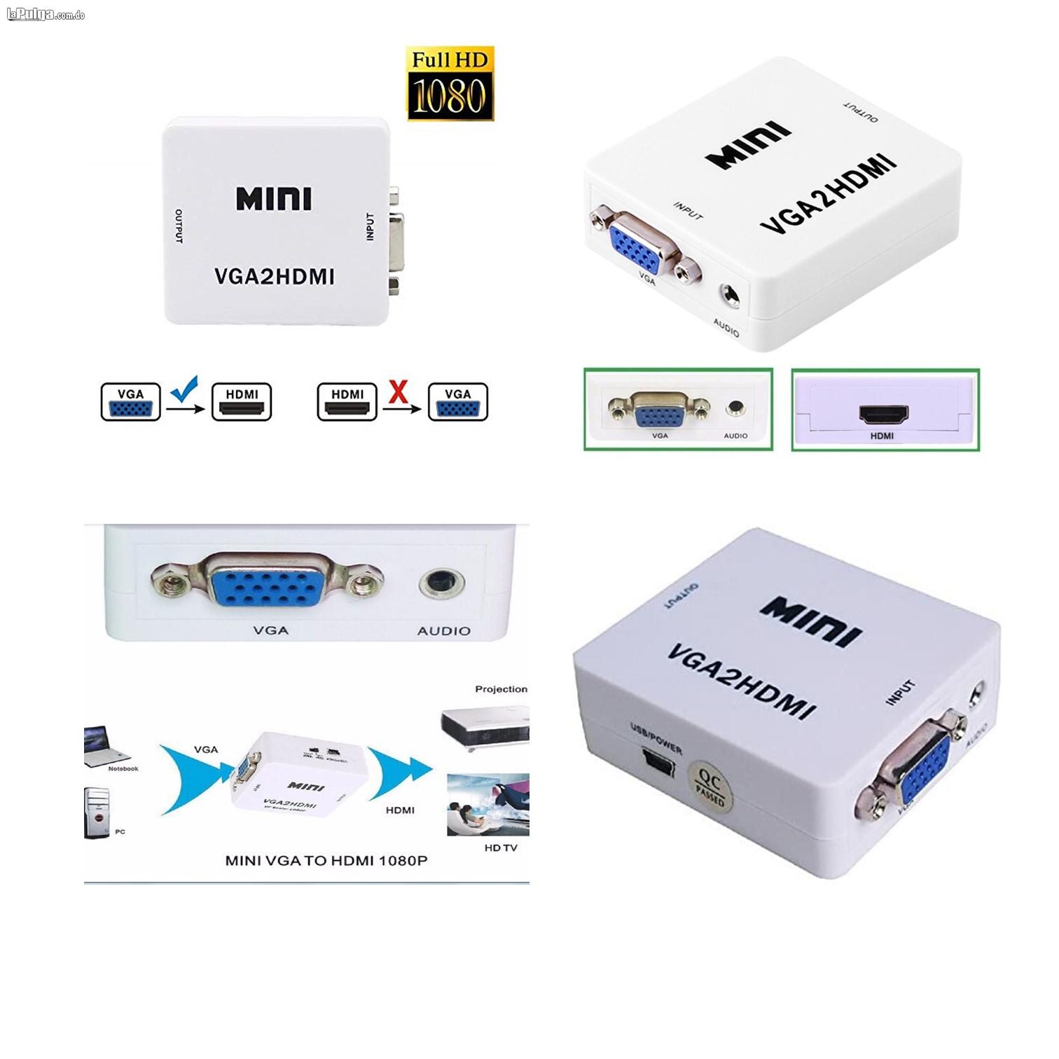 convertidor adaptador hdmi rca vga av 1080p full HD