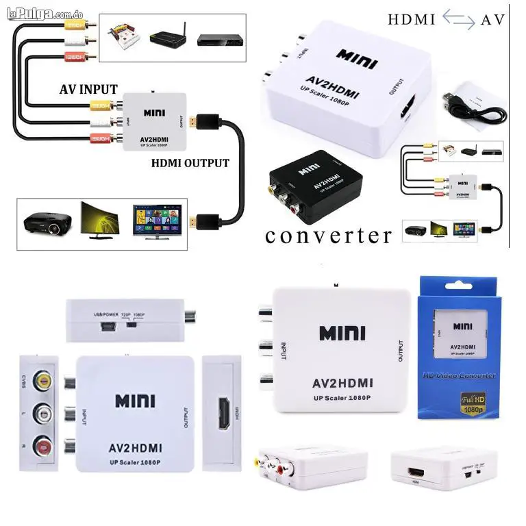 convertidor adaptador hdmi rca vga av 1080p full HD Foto 6967208-6.jpg