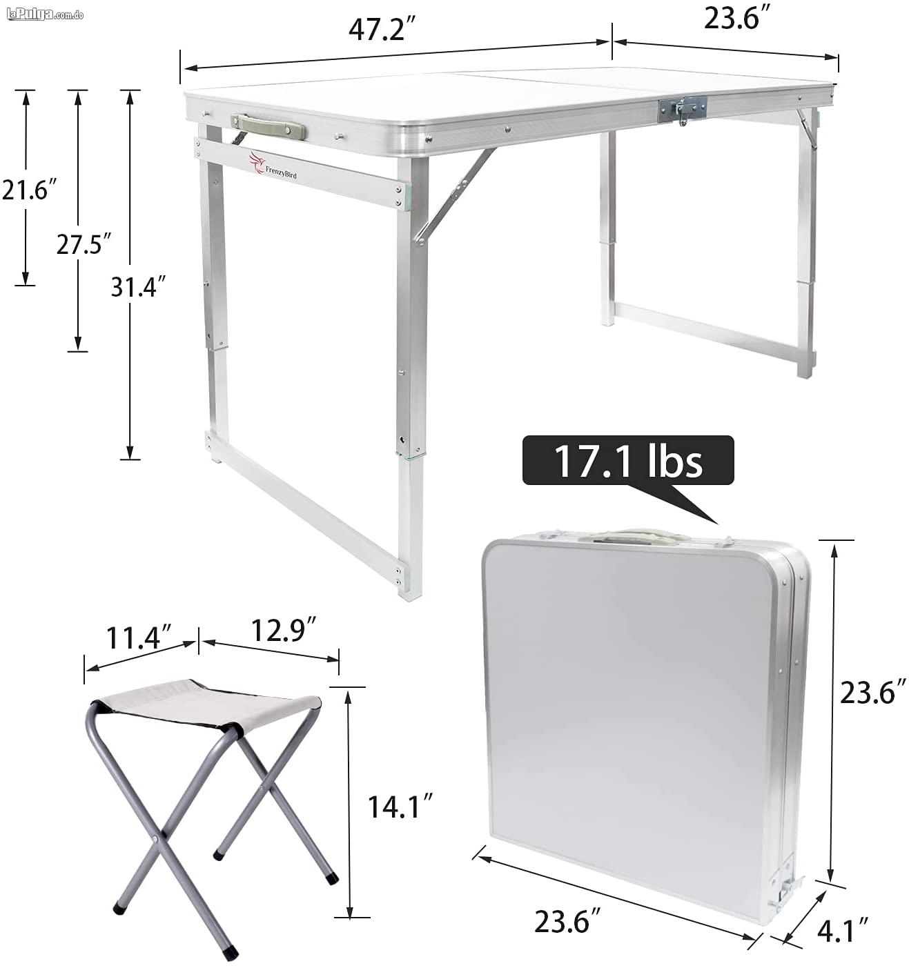 Mesa Plegable  4 Sillas portatil viajera playa camping de aluminio 12 Foto 6973905-3.jpg