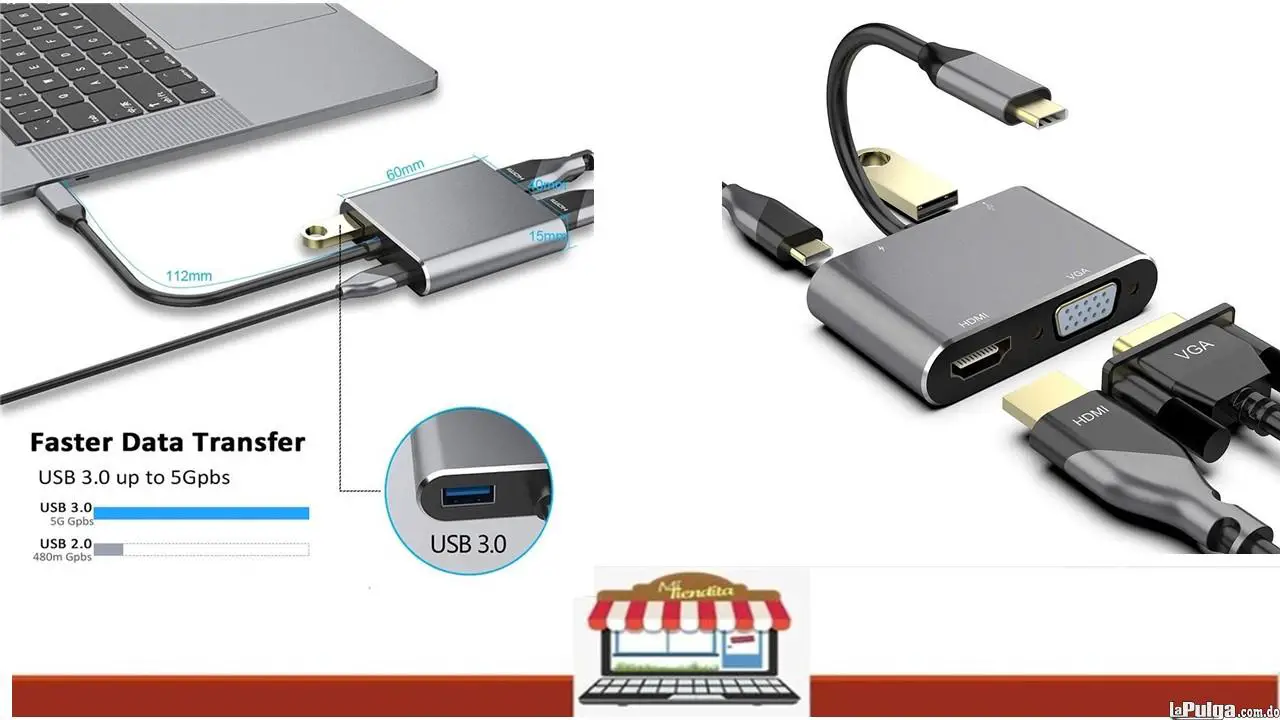 Adaptador tipo c 4 en 1 vgatipo c usb 3.0 hdmi 4 Foto 6998164-4.jpg