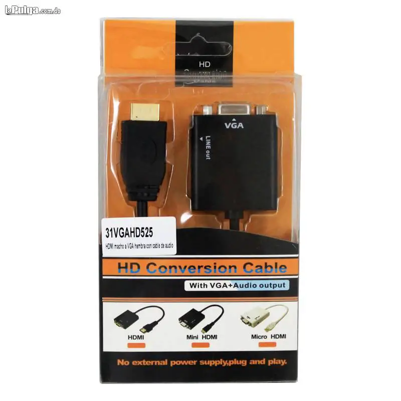 Cable HDMI-VGA con sonido compatible con cualquier salida de alta def Foto 7073185-2.jpg