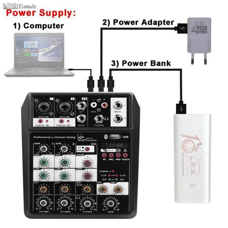 MEZCLADOR DE AUDIO DE 4 CANALES MIXER USB PORTATIL Foto 7099107-2.jpg