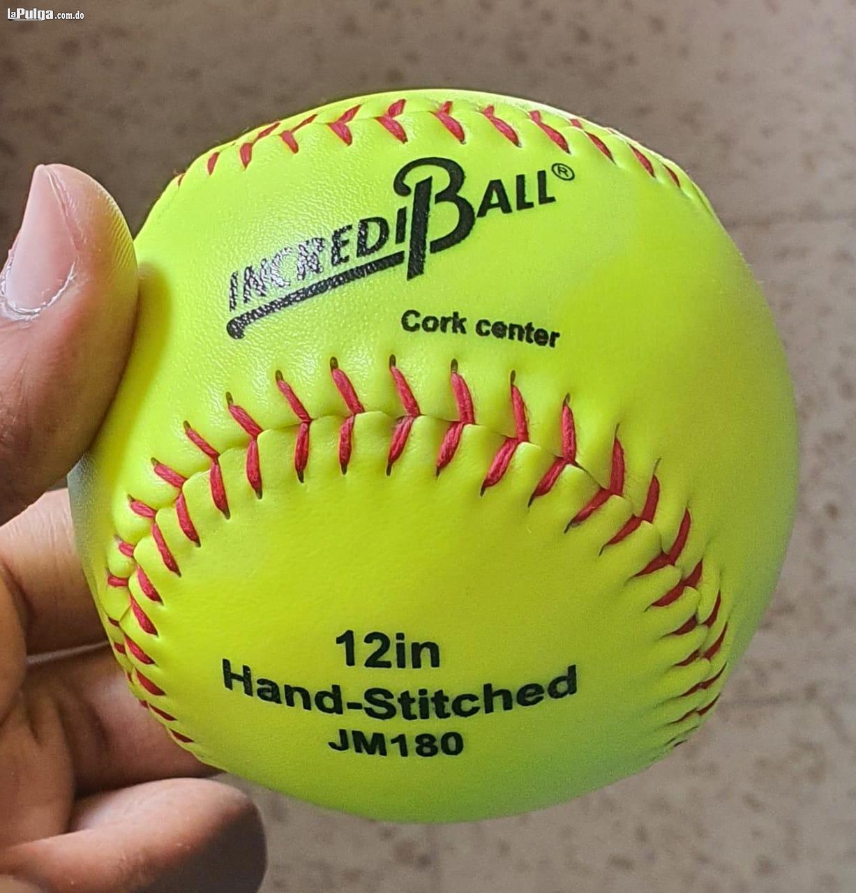 Pelota para softball 4Fans JM180 Cork Center Amarilla Foto 7107299-2.jpg