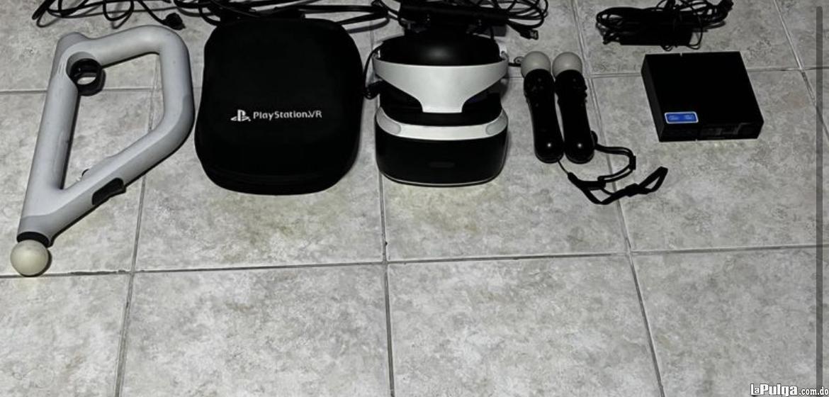 playstation vr con todos los cables incluidos y playstation aim contro