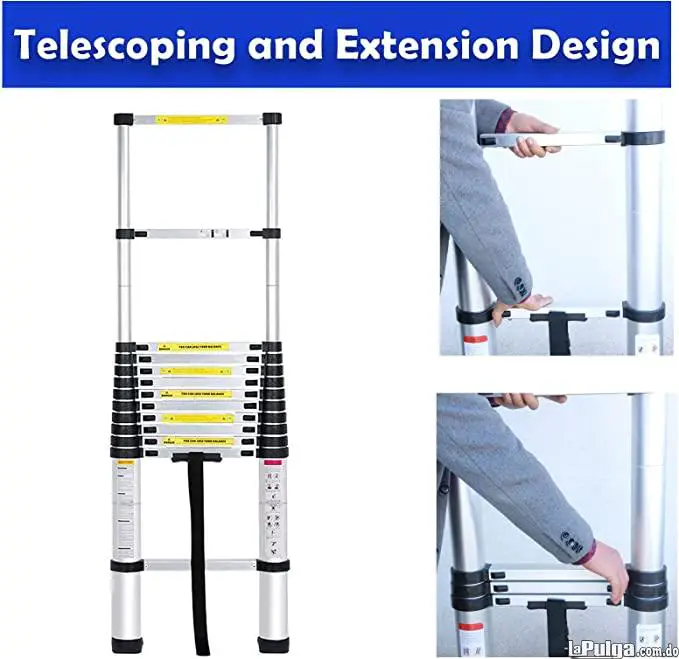 Escalera telescópica de aluminio de 12.5 pies de extensión retractil Foto 7116940-5.jpg
