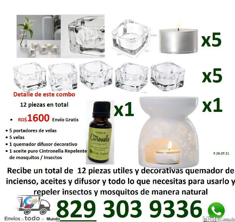 Quemadores de aceite e incienso en ceramica con velas quemadoras Foto 7118129-2.jpg