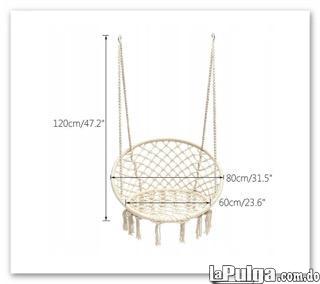 Silla de hamaca Boho colgante Columpio macrame terraza balcon d Foto 7120401-3.jpg