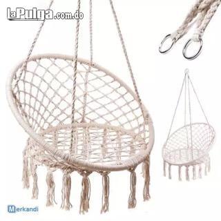 Silla de hamaca Boho colgante Columpio macrame terraza balcon d Foto 7120401-4.jpg