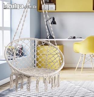 Silla de hamaca Boho colgante Columpio macrame terraza balcon d Foto 7120401-5.jpg