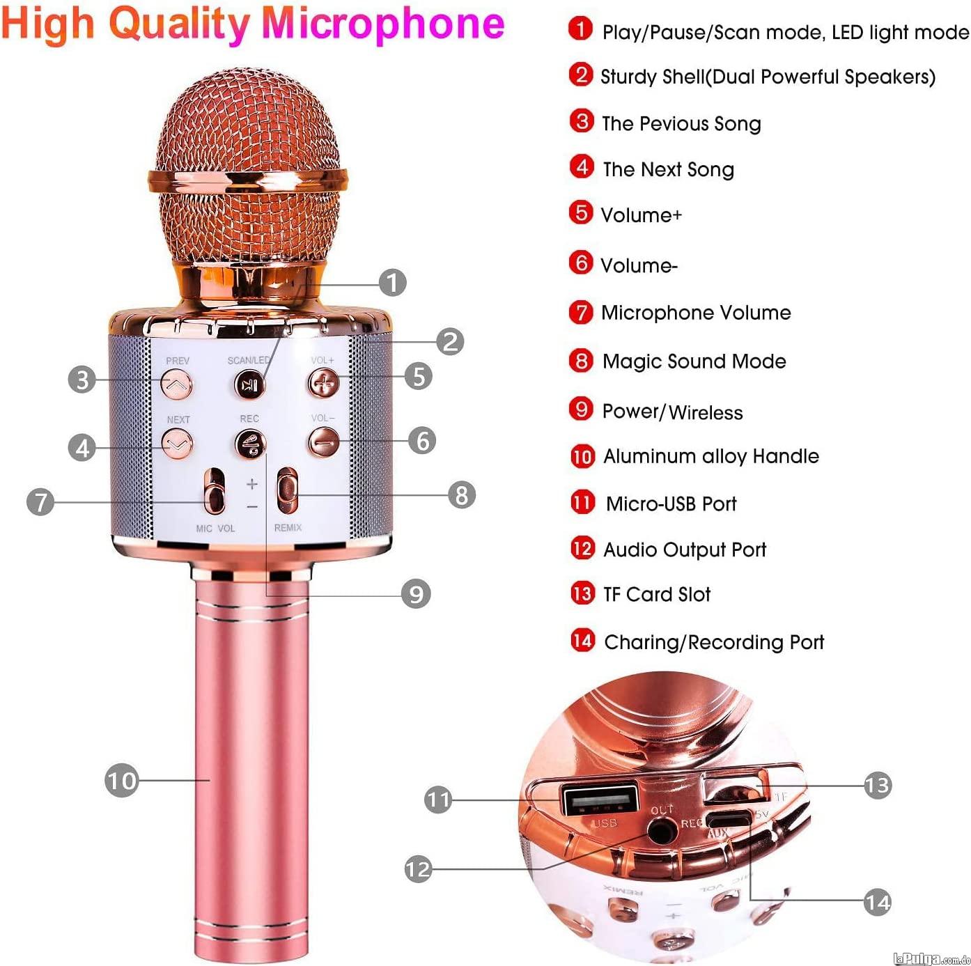 Micrófono de karaoke inalámbrico Bluetooth 4 en 1 PORTATIL RECARGABL Foto 7120404-2.jpg