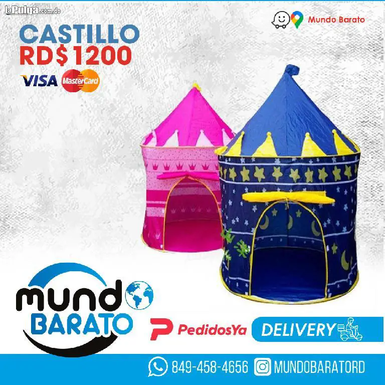 Castillo para Niños Niñas Carpa Armable Portátil Jugar Casita Jugue Foto 7123048-3.jpg