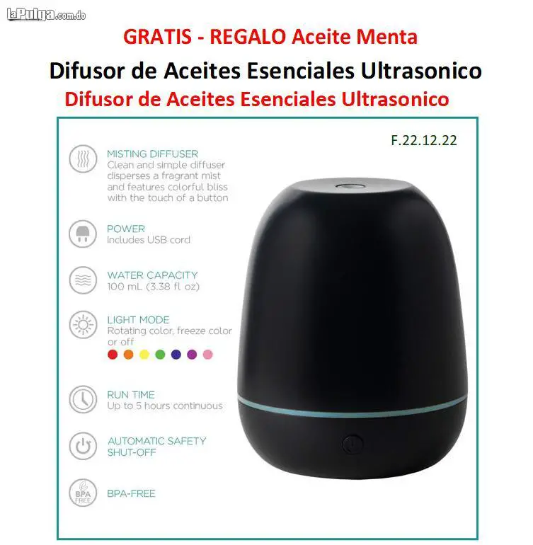 difusores ultrasonicos humidificador de aceites marca SPAROOM Foto 7124703-2.jpg