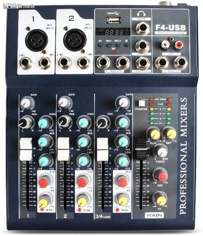 Mezclador de audio de 4 canales F4-USB mixer amplificador para sonido  Foto 7132823-2.jpg