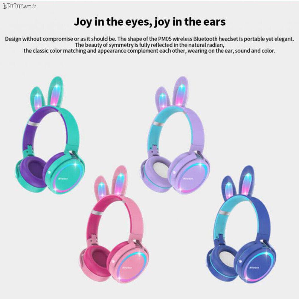 Auriculares inalámbricos con Orejas de conejo para niñas audifonos t Foto 7135930-6.jpg