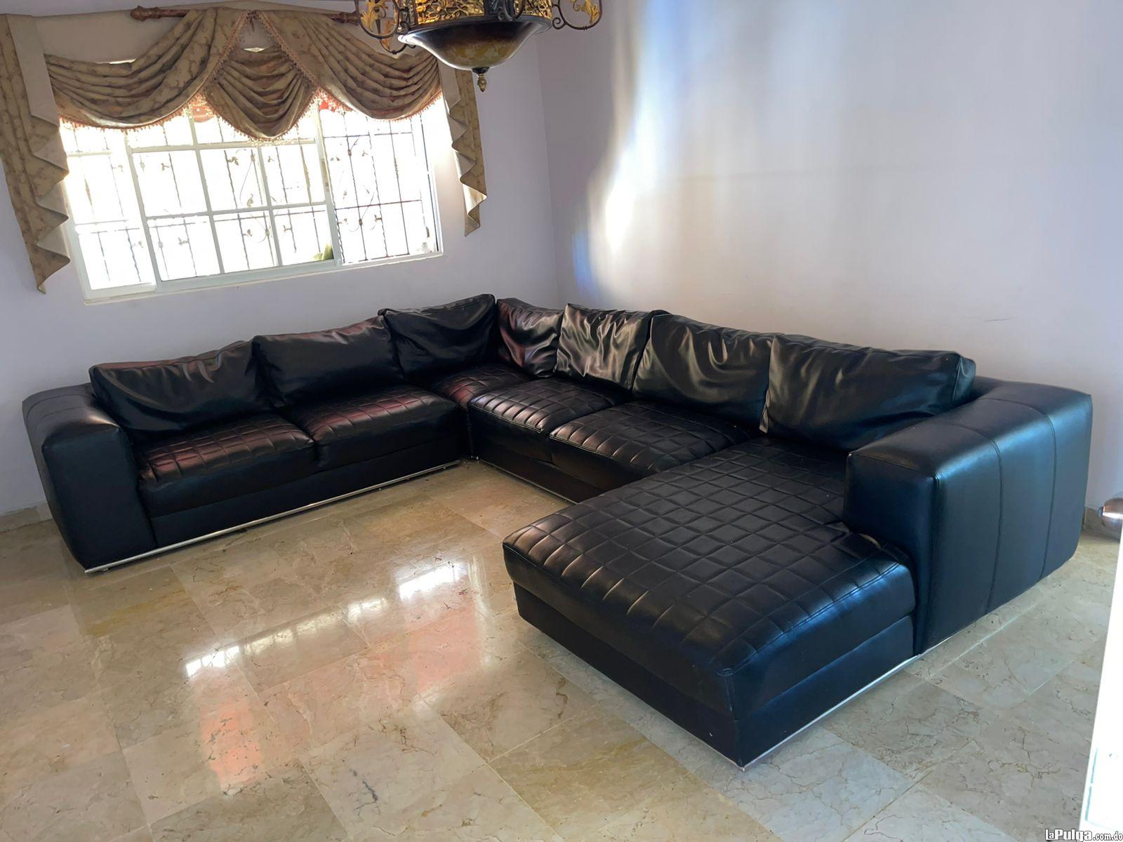 Moderno sofa seccional negro super confortable con chaise lo Foto 7136296-2.jpg