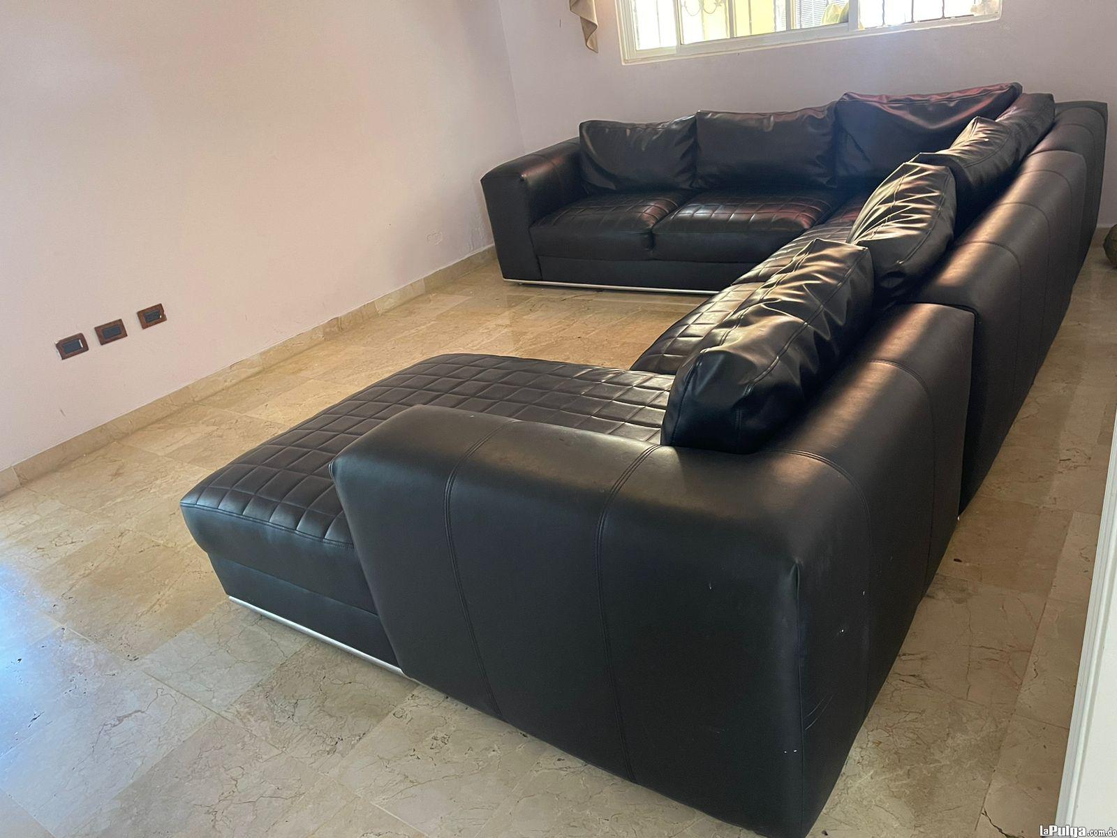 Moderno sofa seccional negro super confortable con chaise lo Foto 7136296-3.jpg