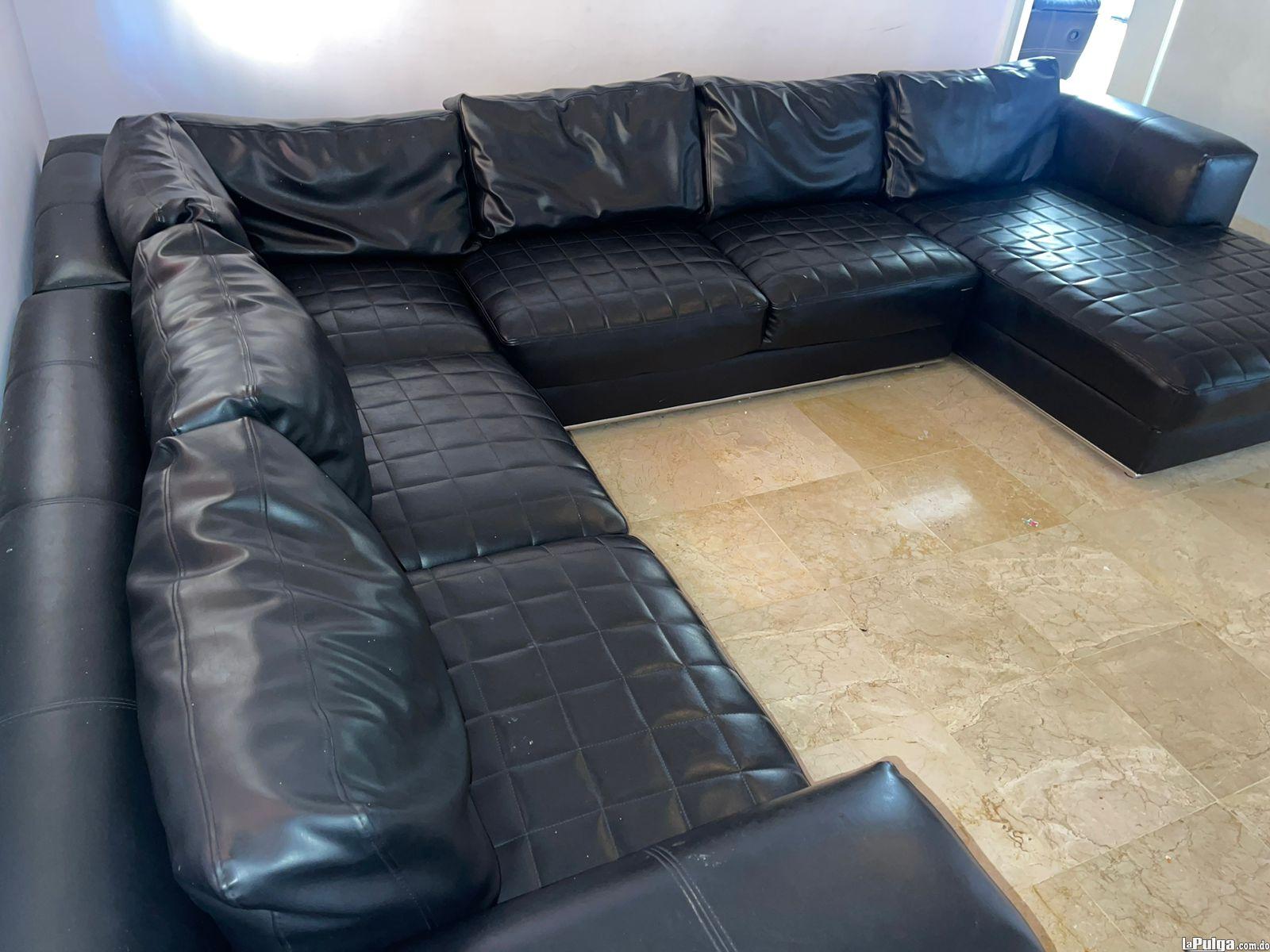 Moderno sofa seccional negro super confortable con chaise lo Foto 7136296-4.jpg
