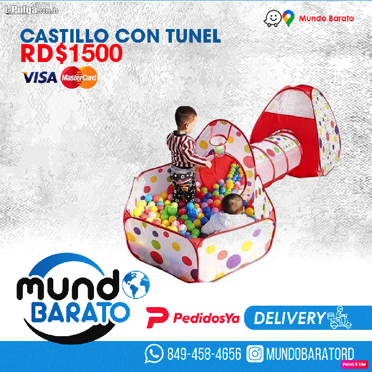 Piscina De Pelotas Con Tunel Y Casa 3 En 1 para niños Ideal Regalo CA Foto 7137029-4.jpg