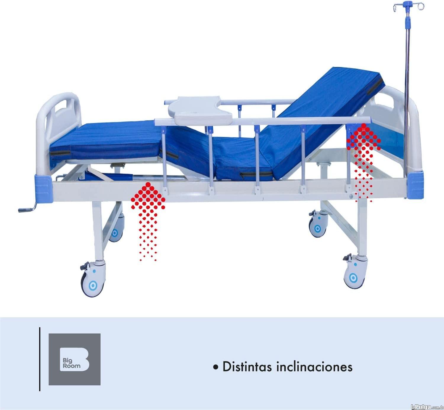 Cama Hospitalaria Manual Porta Suero y Bandeja Colchon Cama De Hospita Foto 7157807-3.jpg