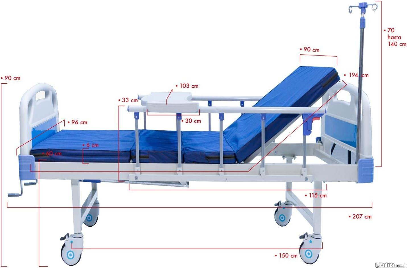 Cama Hospitalaria Manual Porta Suero y Bandeja Colchon Cama De Hospita Foto 7157807-7.jpg