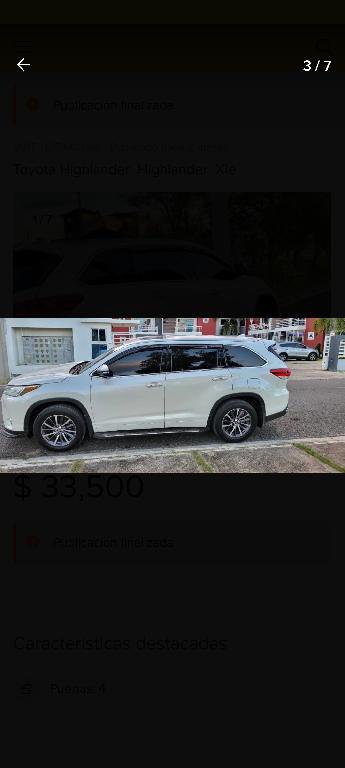 Vendo Toyota highlander 2017 XLE en Duarte Foto 7164998-1.jpg