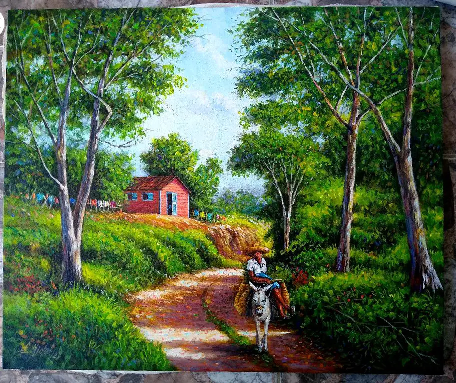 pintor dominicano cuadro costumbrista obra de arte e.vidal Foto 7167540-1.jpg