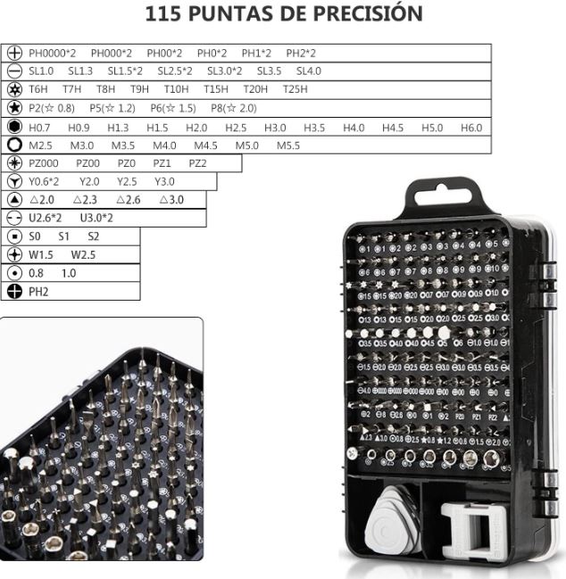 Kit juego de destornilladores de precision 115 en 1 bisutime Foto 7168845-5.jpg