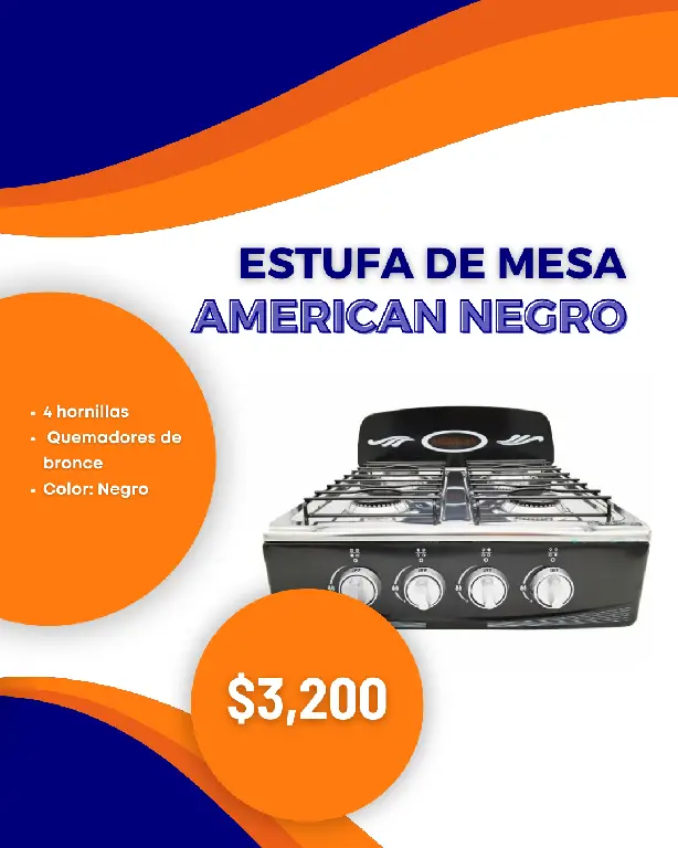 Estufa de mesa American negro Foto 7171798-1.jpg